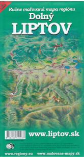 Dolný Liptov - ručne maľovaná mapa